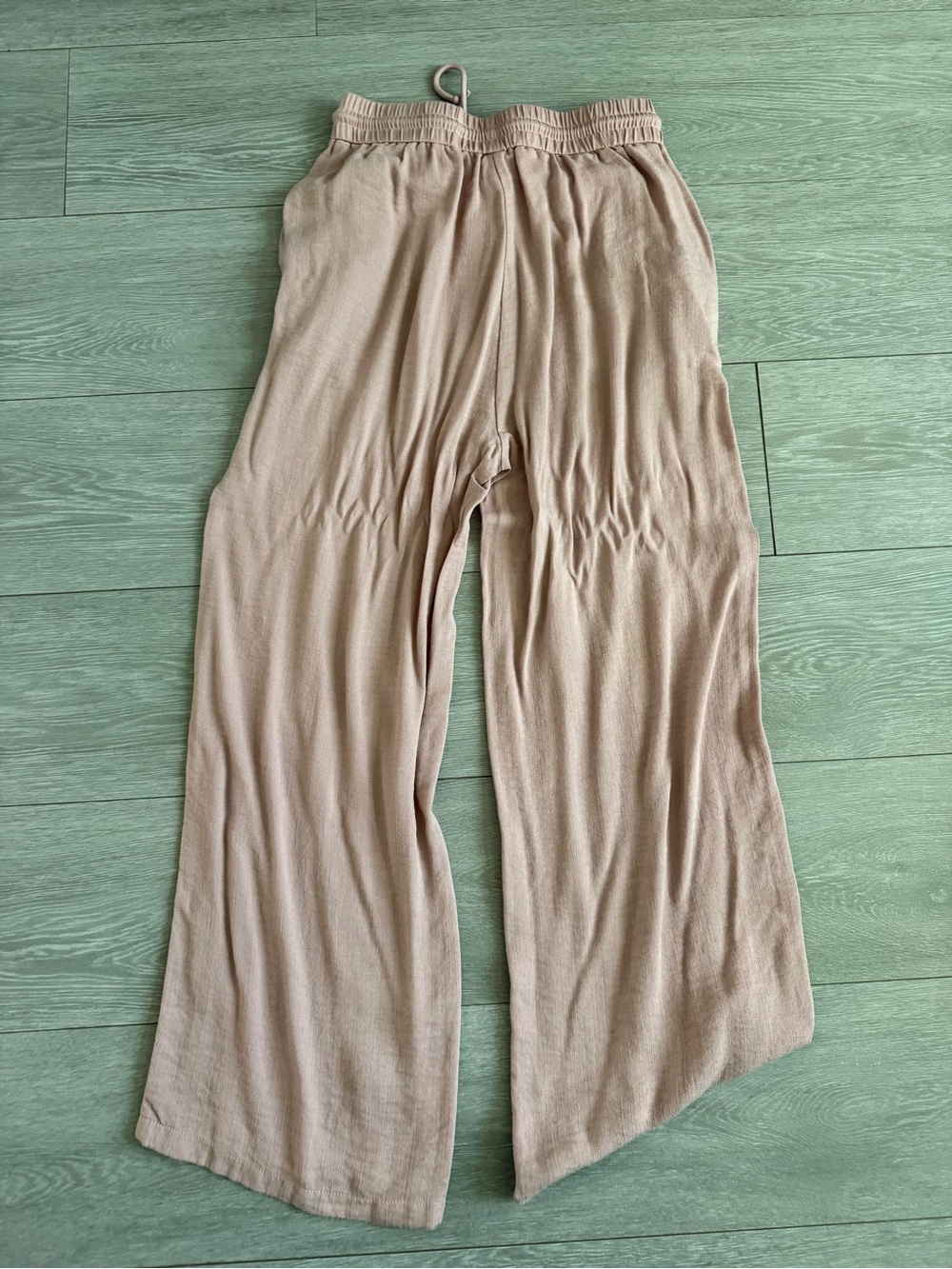 HALARA High Waisted Drawstring Pocket Wide Leg Baggy Casual Linen-Feel Pants - Picture 5 of 7